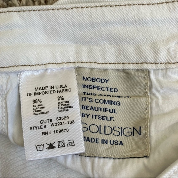 Goldsign ‘Glam’ Ankle Skinny Jeans in White Low Rise Stretchy Minimalist Sz 26 - Picture 14 of 16